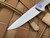 Hog House Knives Model T Titanium Body w/ Dark Blue Anodized Titanium Hardware and Two-Tone RWL-34 Blade (3.36”) HHK-T-BSR-SDBL