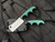 CRKT Minimalist Cleaver Fixed Blade Neck Knife Green Resin Infused Fiber Scales w/ Cleaver Plain Edge Blade (2.13”) 2383