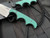 CRKT Minimalist Bowie Fixed Blade Neck Knife Green Resin Infused Fiber Scales w/ Bowie Plain Edge Blade (2.13”) 2387