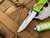 Microtech Ultratech S/E Zombietech Green Aluminum Blood Splatter Body w/ Stonewashed Plain Edge Blade (3.4”) 121-10Z