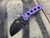 Homer Zhu Custom Parrot #116 Folder Purple Scuplted Titanium Body w/ Black Plain Edge Blade (2.7”)