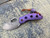 Homer Zhu Custom T-Rex Folder Textured Violet Ano Titanium Body w/ Hand Rubbed Sculpted Plain Edge Blade (2.5”) #89/196