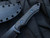 WelMade Knives Legion Fixed Blade Carbon Fiber, White G10 Lined Scales w/ Blue Titanium Hardware and Black PVD Plain Edge Blade (5.25”)