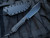 WelMade Knives Legion Fixed Blade Carbon Fiber, White G10 Lined Scales w/ Blue Titanium Hardware and Black PVD Plain Edge Blade (5.25”)