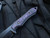 WelMade Knives Legion Fixed Blade Purple Fat Carbon, White G10 Lined Scales w/ Bronzed Titanium Hardware and Black PVD Plain Edge Blade (5.25”)