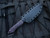 WelMade Knives Legion Fixed Blade Purple Fat Carbon, White G10 Lined Scales w/ Bronzed Titanium Hardware and Black PVD Plain Edge Blade (5.25”)