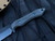 WelMade Knives Legion Fixed Blade Black Micarta Scales w/ Blue Titanium Hardware and Black PVD Plain Edge Blade (5.25”)