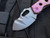 Homer Zhu Custom T-Rex Pink/Violet Sculpted Titanium Body w/ Hand Rubbed Sculpted Plain Edge Blade (2.5”) #354