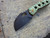 Homer Zhu Custom Parrot Folder Green/Yellow Scuplted Titanium Body w/ Blackwashed Plain Edge Blade (2.7”) #100