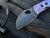 Homer Zhu Custom Parrot Folder Blue/Violet Scuplted Titanium Body w/ Blackwashed Plain Edge Blade (2.7”) #109