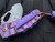 Homer Zhu Custom T-Rex Pink/Violet Sculpted Titanium Body w/ Hand Rubbed Sculpted Plain Edge Blade (2.5”) #355