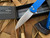 Pro-Tech Knives Malibu Manual Flipper Textured Blue Body w/ Magnacut Stonewashed Wharncliffe Plain Edge Blade (3.25”) 5305-BLUE