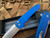 Pro-Tech Knives Malibu Manual Flipper Textured Blue Body w/ Magnacut Stonewashed Wharncliffe Plain Edge Blade (3.25”) 5305-BLUE