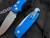 Hogue Ballista Auto Folder Blue Aluminum Body w/ Stonewashed Plain Edge Blade (3.5”) 64133