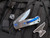 Medford Proxima Tumbled, “2nd Amendment” Body w/ Blue Hardware and S35VN Plain Edge Blade (3.875”)