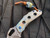 Homer Zhu Custom T-Rex Folder Textured Multi Color Ano Titanium Body w/ Blue Hardware and S35VN Hand Rubbed Satin Sculpted Plain Edge Blade (2.5”) #84/198