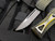 Microtech Hera S/E Frag Off Green Frag Pattern Aluminum Body w/ Yellow Accents and Apocalyptic Full Serrated Blade (3.08”) 703-12APFRGS