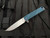 Medford Knives M-48 Flipper Blue Aluminum Top and Tumbled Titanium Spring w/ Flamed Hardware and S35VN Tumbled Blade (3.9”)-1680012791