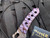 Homer Zhu Custom Parrot #137 Folder Pink/Purple Sculpted Titanium Body w/ Hand Finished Rock Grind Plain Edge Blade (2.7")