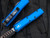 Microtech UTX-85 Hellhound Blue Aluminum Body w/ Two Tone Black Plain Edge Blade (3.1") 719-1BLS