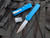 Axial Gear Shift Blue Aluminum Body w/ Magnacut Clip Point Stonewashed Plain Edge Blade (3.3")