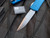 Axial Gear Shift Blue Aluminum Body w/ Magnacut Clip Point Stonewashed Plain Edge Blade (3.3")