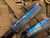 Marfione Custom Glykon Galactic Acid and DLC Two-Tone Ti/Aluminum Body w/ Hot Blued Dragonskin Damascus Plain Edge Blade (3.75")