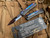 Marfione Custom Glykon Galactic Acid and DLC Two-Tone Ti/Aluminum Body w/ Hot Blued Dragonskin Damascus Plain Edge Blade (3.75")