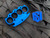 NCC Knives Horned Grapnel Knuckles Blue Anodized T6 Aluminum