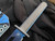 Mike Taylor X Chris Green Full Titanium Custom Short Sword w/ Gray Ti Handle/Semi Polished Blue Blade and Carbonized Steel Edge Blade (15")
