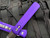 Pro-Tech Knives Godfather Purple Aluminum Body w/ Satin Hardware and Satin Plain Edge Blade (4") 921-PURPLE