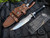 Marfione Custom Interceptor Fixed Blade Single Edge Black Paracord Wrapped Handle w/ M390 Hand Rubbed Satin Blade (7.875")