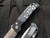 Pro-Tech Knives Terzoula ATCF Auto Folder Black Aluminum "White Storm" Carbon Fiber Inlaid Body w/ MOP Button and Magnacut Stonewashed Plain Edge Blade (3.45")