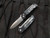 Pro-Tech Knives Terzoula ATCF Auto Folder Black Aluminum "White Storm" Carbon Fiber Inlaid Body w/ MOP Button and Magnacut Stonewashed Plain Edge Blade (3.45")