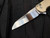 Pro-Tech Knives 2023 Malibu Custom Flipper AlBronze "Dragon Scale" Body w/ Abalone Button, Satin Hardware, and Mike Irie Reverse Tanto High Polished Blade (3.25") 016