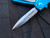 Microtech UTX-85 D/E Turquoise Aluminum Body w/ Satin Partially Serrated Blade (3.1") 232-5TQ