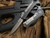 Microtech Glykon Bayonet Black Aluminum and Apocalyptic Titanium Body w/ Stonewashed Apocalyptic Full Serrated Blade (3.75") 184-12AP