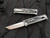 Reate Exo-M Gravity Knife Titanium Burl Linen Micarta Inlaid Body w/ Elmax Satin Tanto Plain Blade (2.95”)