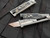 Reate Exo-M Gravity Knife Titanium Burl Linen Micarta Inlaid Body w/ Elmax Satin Tanto Plain Blade (2.95”)