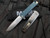 Medford Knives M-48  Folder Blue Aluminum/Tumbled Ti Body w/ Bronzed Hardware/Clip and S45VN Tumbled Plain Edge Blade (3.9")