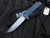 Medford Knives M-48  Folder Blue Aluminum/Tumbled Ti Body w/ Blue Hardware/Clip and S45VN Tumbled Plain Edge Blade (3.9")
