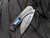 Medford Prae Slim Folder Tumbled Titanium Body w/ Blue Hardware/Clip and Drop Point Tumbled Plain Edge Blade (3.25")