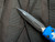 PRE-OWNED Microtech D/E Blue Aluminum Body w/ Black Plain Edge Blade (3.4") 122-1BL