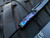 Marfione Custom Hera D/E Black Anodized Alloy w/ Zircuti Pocket Clip/Switch and Spike Grind Hot Blued Vegas Forge Reptillian Damascus Plain Edge Blade (3")