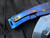 Medford Knives Marauder-H Folder Faced/Flamed "Solar Flare" Body w/ Blue Spring, Bronzed Hardware, Solar Flare Clip, and S35VN Tumbled Drop Point Blade (3.75")