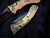 Marfione Custom Amphibian Persian Folder Sovereign Gold Titanium Body w/ Two Tone Bronzed Hardware and Metroid Sanmai  with Nickel Shim Broken Anvil Knifeworks Damascus Blade (3.9")