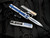 Microtech Ultratech D/E Clone Trooper Edition White/Blue Aluminum Body w/ White/Blue Plain Edge Blade (3.4") 122-1CO