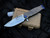 Medford Knives USMC Fighter Flipper Bead Blast Gray Titanium Body w/ Blue Hardware and an S45Vn Tumbled Plain Edge Blade (4.25")