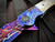 Peter Martin XRS Custom Flipper Mother of Pearl Scales and Timascus Bolster w/ Zircuti Pocket Clip and "Peter Martin" Name/Logo Lava Lamp Damascus Plain Edge Blade (3.75")