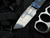 Medford Knives Slim Midi Beadblast Gray Blue "Birds of Paradise" Titanium Body w/ Blue Hardware/Blue Brushed Clip and S35VN Tumbled Tanto Blade (3.25")